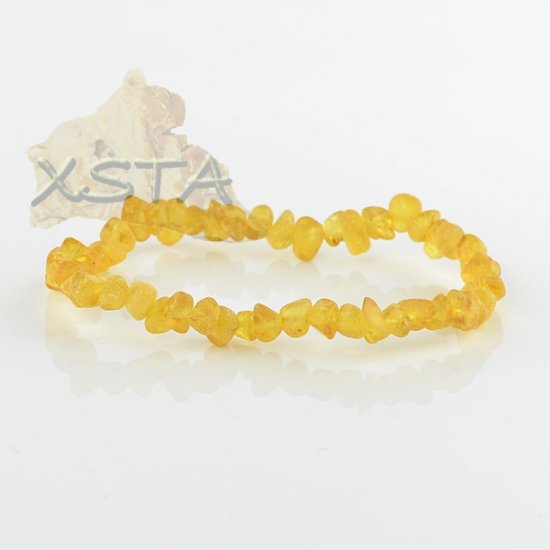 Baltic amber raw style bracelet - honey